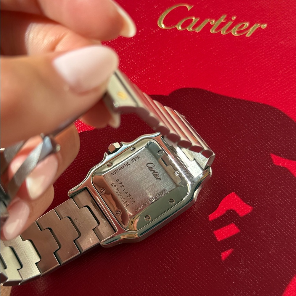 Cartier Santos Galbée Automatic Two-Tone 18K Gold & Stainless Steel Watch - Picture 10 of 12